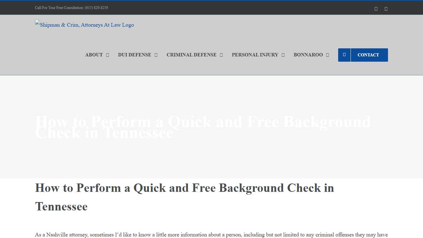 How to Perform a Quick and Free Background Check in Tennessee – Shipman & Crim, Attorneys At Law